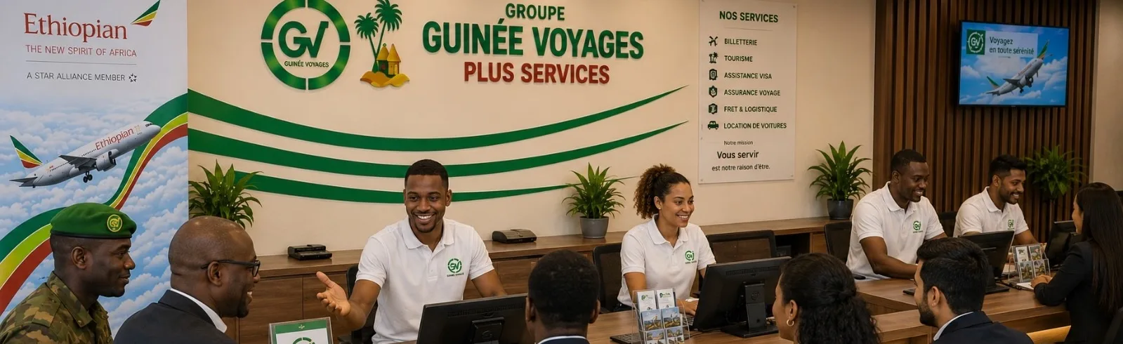 Bureau Guinée Voyages à Conakry — accueil clients